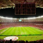 Vista do estádio Beira-Rio, casa do Internacional, em Porto Alegre.